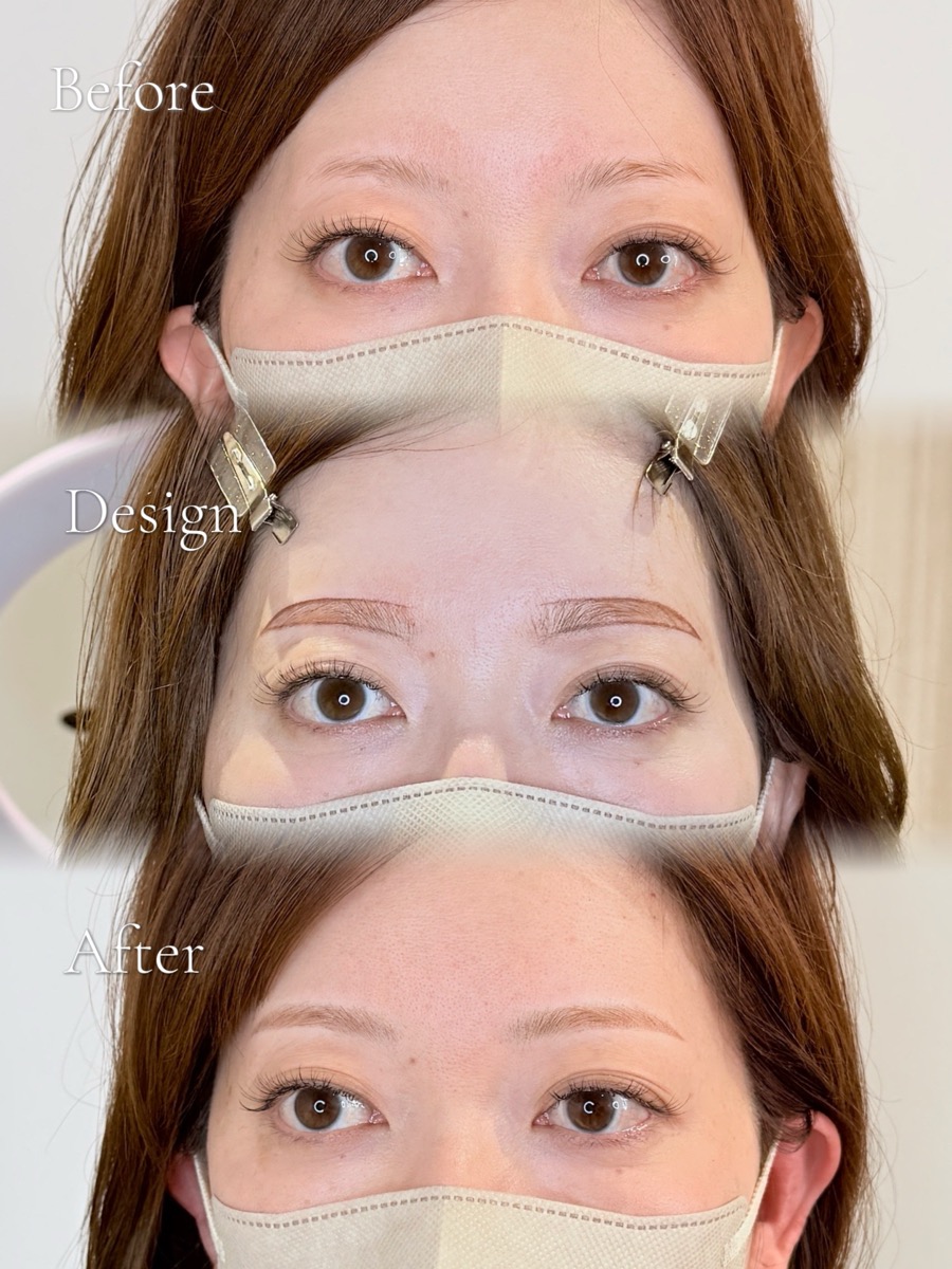 眉アートメイク Before / Design / After